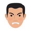 Angry Man Avatar User Pic Front Head View Vector