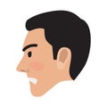 Angry Man Avatar User Pic Side Head View Vector
