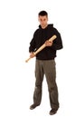 Angry man with baseball bat