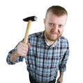 Angry man with a hammer Royalty Free Stock Photo