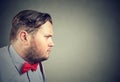 Angry man looking away suspiciously Royalty Free Stock Photo