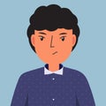 Angry man. male with displeased face. irritated human face. Vector illustration for people emotions