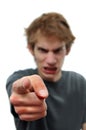 Angry man pointing the finger at you Royalty Free Stock Photo