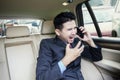 Angry man screaming at the phone Royalty Free Stock Photo