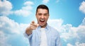 Angry man shouting and pointing finger on you Royalty Free Stock Photo