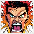 Angry Man Shouting Pop Art Graphic