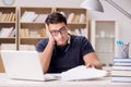 The angry man with too much paperwork to do Royalty Free Stock Photo