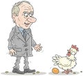 Poultryfarm director and chicken