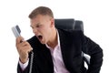 Angry manager shouting on phone