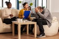 Angry manager woman arguing disagreeing about bad business contract Royalty Free Stock Photo