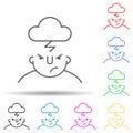 angry on mind multi color style icon. Simple thin line, outline vector of what is in your mind icons for ui and ux, website or