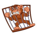 Angry monkey in cage Royalty Free Stock Photo