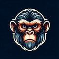 an angry monkey head within a attractive composition Royalty Free Stock Photo
