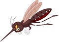 Angry mosquito cartoon Royalty Free Stock Photo