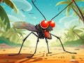 Angry mosquito cartoon