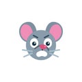 Angry mouse face emoji flat icon Royalty Free Stock Photo