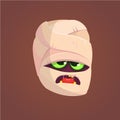 Angry Mummy Head Halloween Concept Icon. Vector illustration. Royalty Free Stock Photo