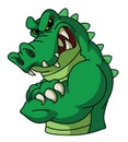 Angry Muscular Crocodile Color Illustration Design