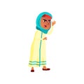 angry muslim girl screaming at classmate on school backyard cartoon vector