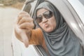Angry Muslim Lady Driver, Screaming fron Her Car