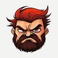 Angry Mutant Character With Epic Beard And Hair
