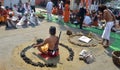 Angry Naga Sadhu or Nacked Monk with Gun