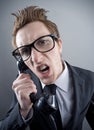 Angry nerd businessman Royalty Free Stock Photo