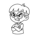 Angry Nerd Expression BW