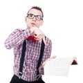 Angry nerd man with book Royalty Free Stock Photo