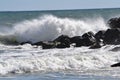 Angry ocean high waves crashing Royalty Free Stock Photo