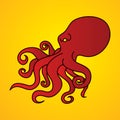 Angry Octopus graphic vector.