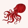 Angry Octopus graphic vector. Royalty Free Stock Photo