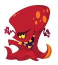 Angry octopus monster Royalty Free Stock Photo