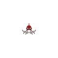 Angry octopus robot logo icon vector Royalty Free Stock Photo