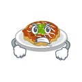 Angry okonomiyaki isolated with in the character
