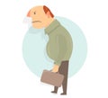 Angry old man character. Cartoon character comic and funny Royalty Free Stock Photo