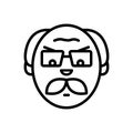 Black line icon for Angry Old Man, people and annoyed Royalty Free Stock Photo