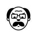 Black solid icon for Angry Old Man, angry and gaffer