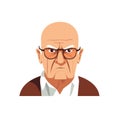 angry old man vector flat minimalistic isolated illustration Royalty Free Stock Photo