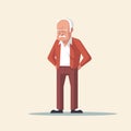 angry old man vector flat minimalistic isolated illustration Royalty Free Stock Photo