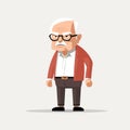 angry old man vector flat minimalistic isolated illustration Royalty Free Stock Photo