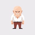angry old man vector flat minimalistic isolated illustration Royalty Free Stock Photo