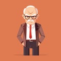 angry old man vector flat minimalistic isolated illustration Royalty Free Stock Photo