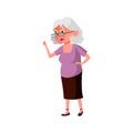 angry old woman shouting at sale manager in store cartoon vector