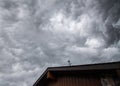 Angry clouds over a house