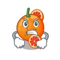 Angry orange blood in the cartoon shape