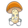 Angry orange cap boletus mushroom mascot cartoon