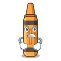 Angry orange crayon in the cartoon shape