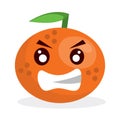 angry orange emoji facial expressions on the orange shaped faces angry, sad, dissapointed faces. emoji illustration.