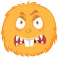 Angry orange monster white background